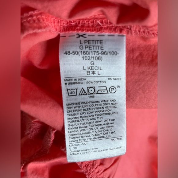 Gap Cotton Tiered Maxi Dress. EUC. Size Large Petite. Coral color. - Picture 6 of 7